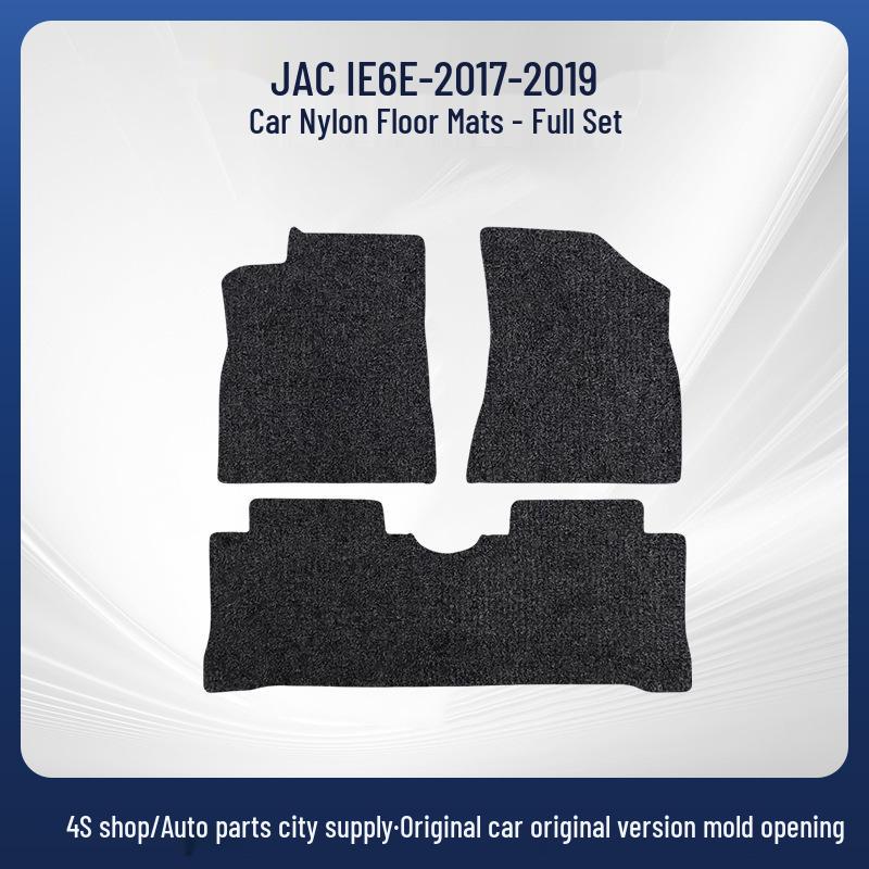 Black Nylon Floor Mats for JAC iEV6E (2017-2019)