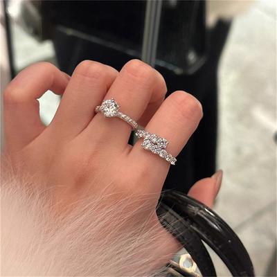 Super Sparkling Zircon Open Ring 925 Sterling Silver 2025 New Ring