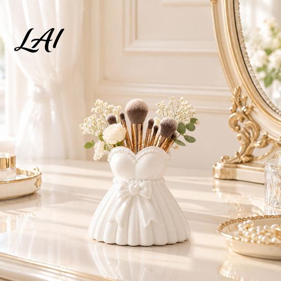 Desktop Stationery Holder Wedding Dress Vase 3D Printed PLA Makeup Brush Storage Dressing Table Accessory Box Decorative Cosmetic Container