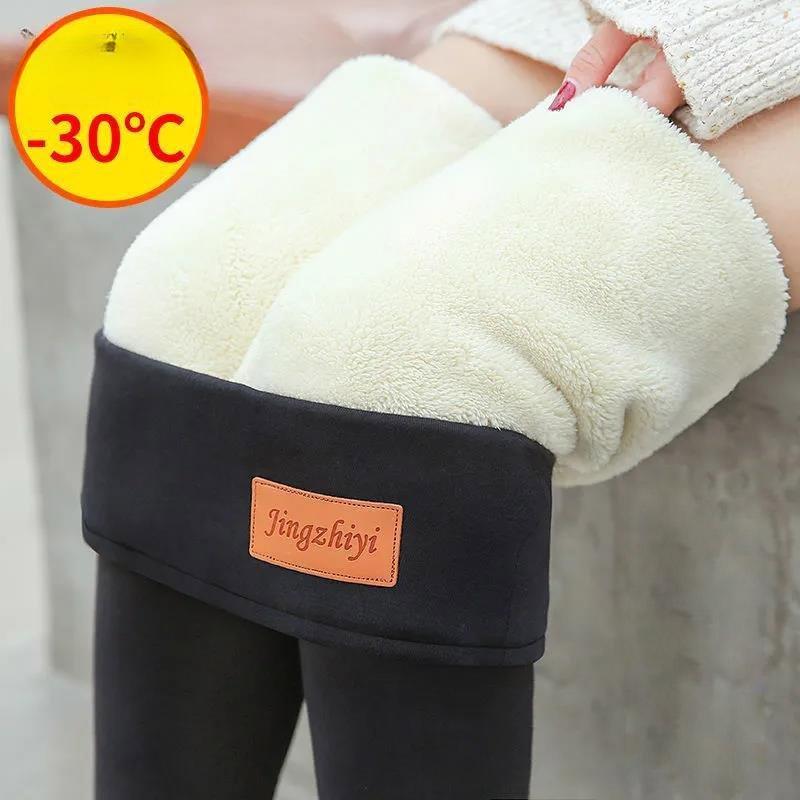 Leggings in velluto di agnello extra spessi da 800 g Autunno e inverno da donna Plus Abbigliamento esterno imbottito in velluto Un pantalone di cotone caldo a vita alta di grandi dimensioni