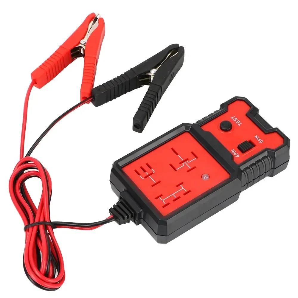 Universal 12V Car Relay Tester - Electronic Automotive Diagnostic Tool for Relays, Battery & Alternator Check красный