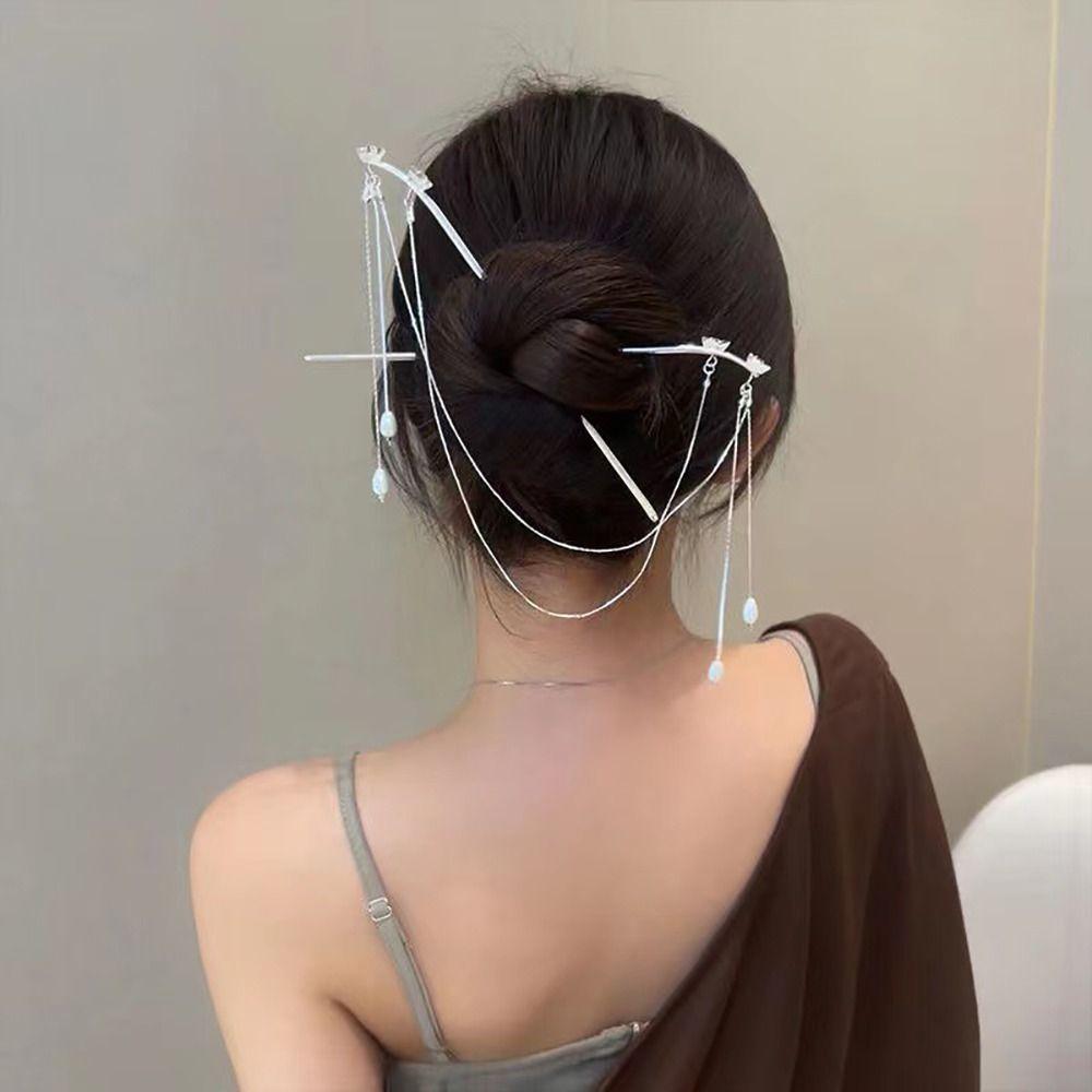 Holder Hair Clip Hair Accessories Chinese Style Hairpins Double Tassel Hair Stick Hair Fork