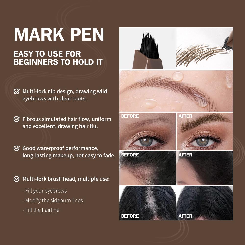 Matita 4D Sopracciglia Lunga Durata Multi-punte Pennino Liquido Disegno Sottile Tatuaggio Liquido Sopracciglia Impermeabile Trucco Preciso