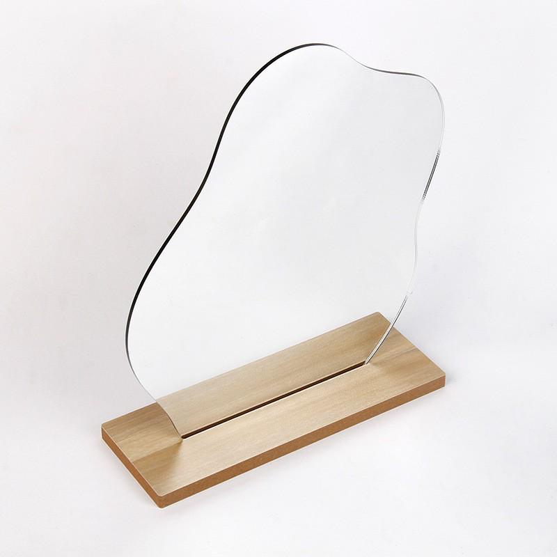 Bamboo & Wood Cloud-Shaped Acrylic Makeup Mirror with Retro Comb for Dressing Table