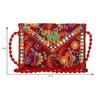 Clutch Bags for Women Jaipuri Rajasthani Handmade Embroidery Mirror Work Stylish Sling Bags for Women Cross Body Bags for Ladies and Girls - 22X16 Cm