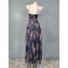 Foreign Trade Order Lujia Sling Elegant Print Mesh Pleat Summer Vacation Island Elegant Split Dress