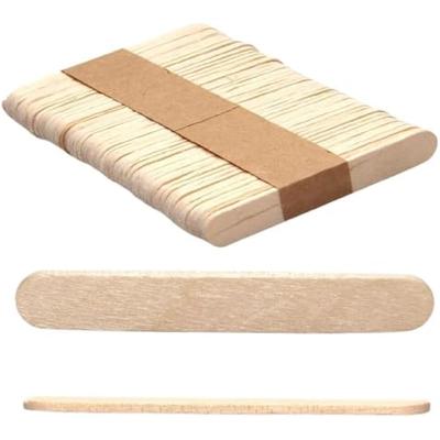 Eclet 50 White Wooden Craft Stick Premium Natural Wooden Piece Ice Cream Sticks(A)