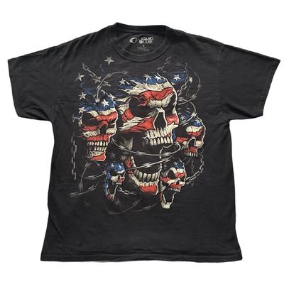 Liquid Blue American Skulls Shirt Y2K Grunge T-Shirt Mens Sz L