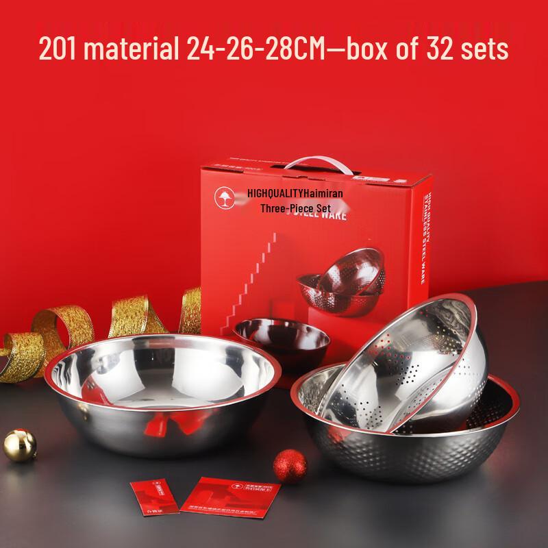 3-Piece Stainless Steel Kitchen Bowl Set