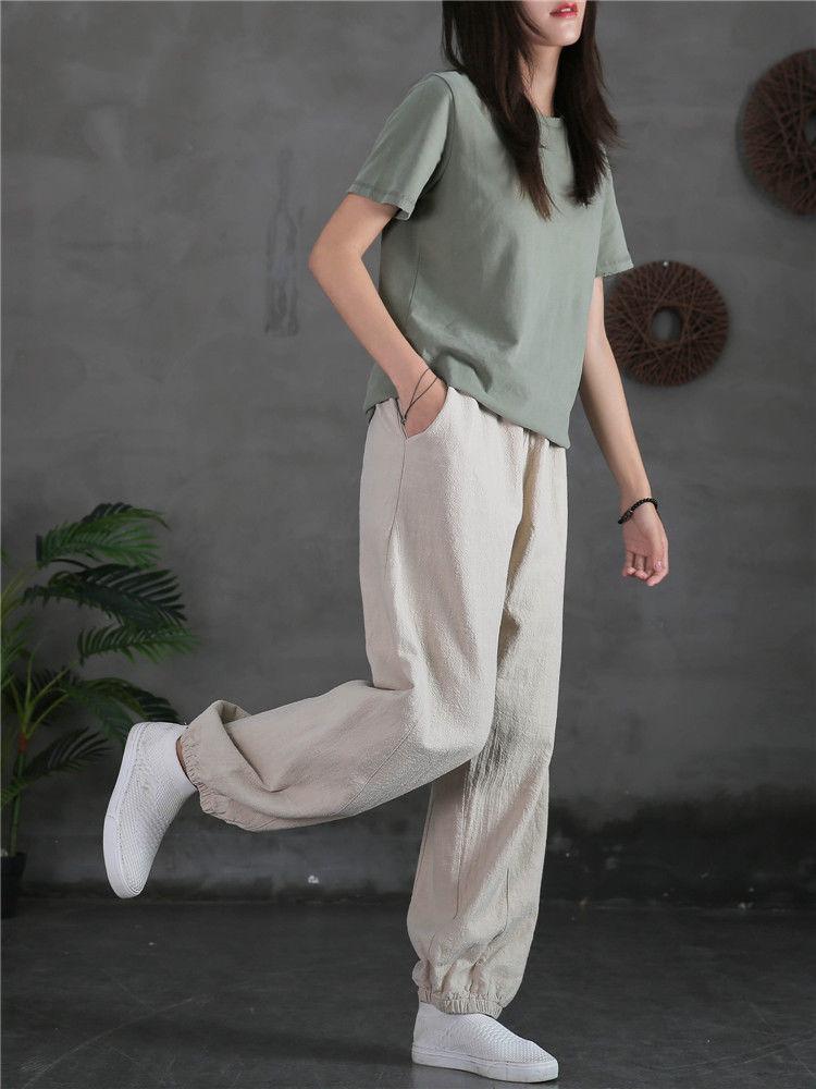 2021 Summer Breathable Cotton-Linen Anti-Mosquito Lantern Pants