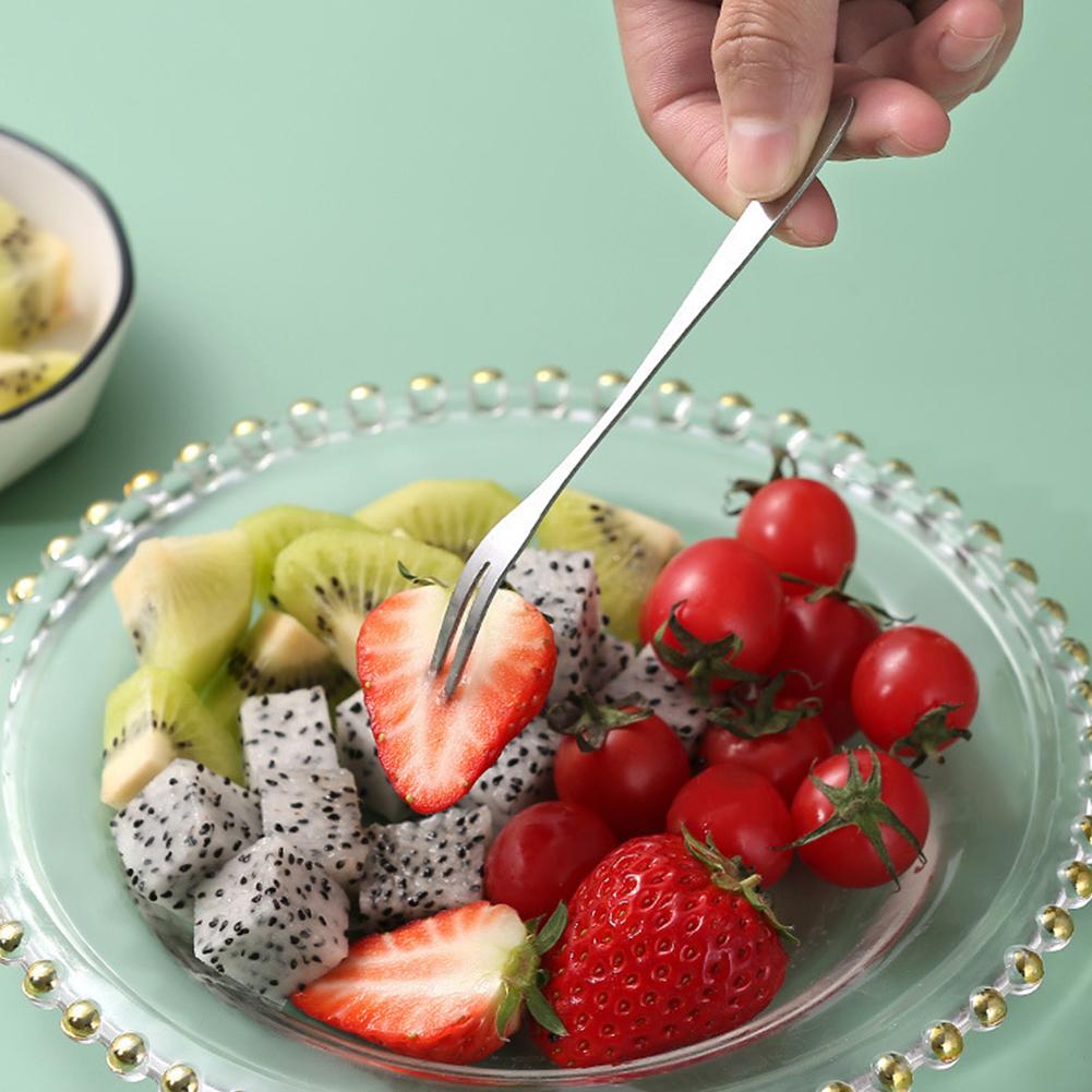 1/2/5pcs Stainless Steel Fruit Forks For Restaurant Cafeteria Home Party Dessert Fork Lovely Fruit Fork Tableware 13.5cm