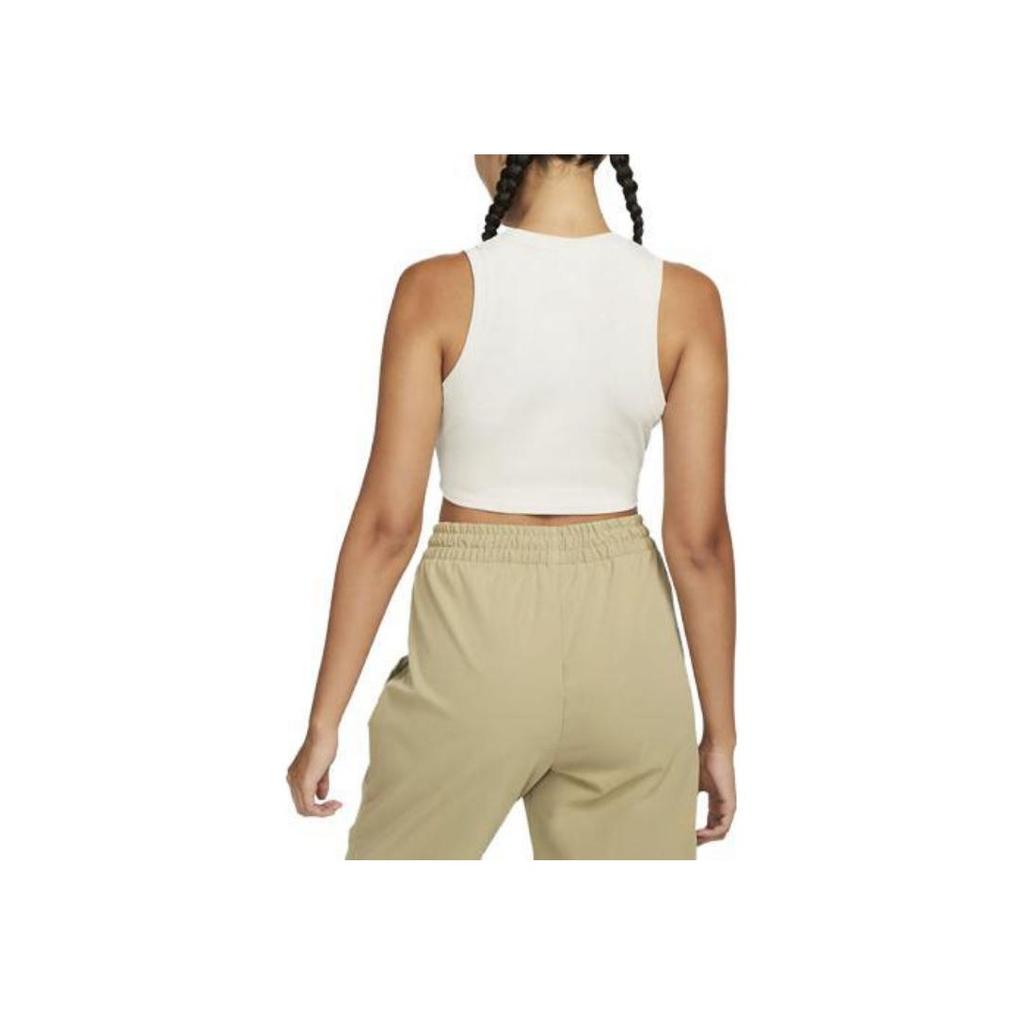 Nike Sportswear Essentials Ribbed Crop Tank Women Tops Beige FB8279-104