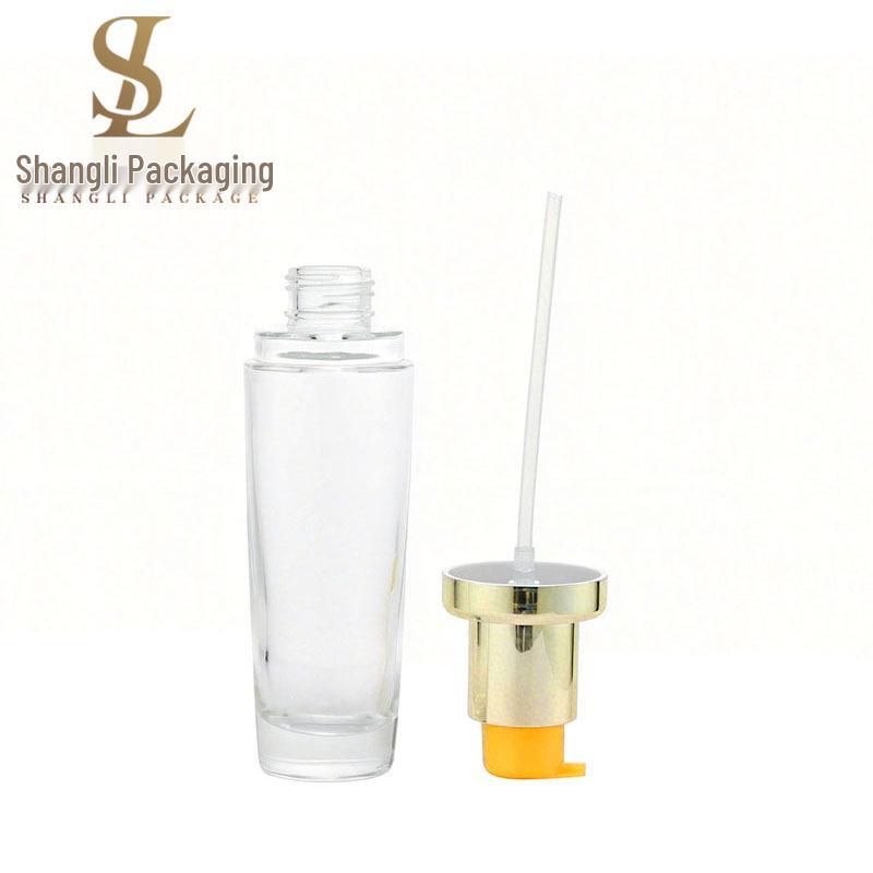 Sk 100ml Elegant Skincare Essence 60ml Refillable Glass Bottle with Pump – Ideal for Hair Oil