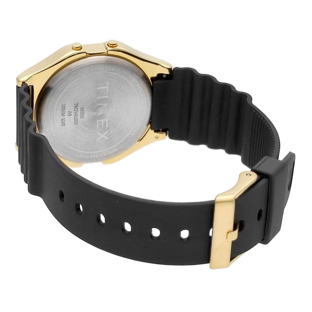 TIMEX Digital Quartz Watch with Gold Case and Rubber Band T-80 Men's (TW2V41000) [Authentic]