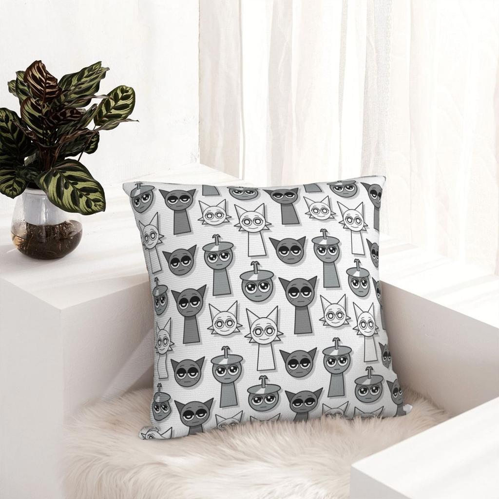 Cartoon Sprunki Game Pillowcase Soft Polyester Cushion Cover Gift Throw Pillow Case Cover Home Square 45X45Cm