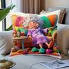 1pc, Whimsical Grandmother Decorative Pillow Cover Lying On The Sofa - Soft Polyester Fiber, 45.72*45.72 Cm, Pillow Insert Not Included, Zipper Closur