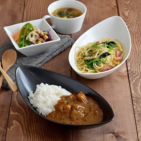 East CAFE Blatt Set Curry Cafe Geschirr Schalen, 27cm, 2, Teller, Geschirr, Westlich (Weiß)