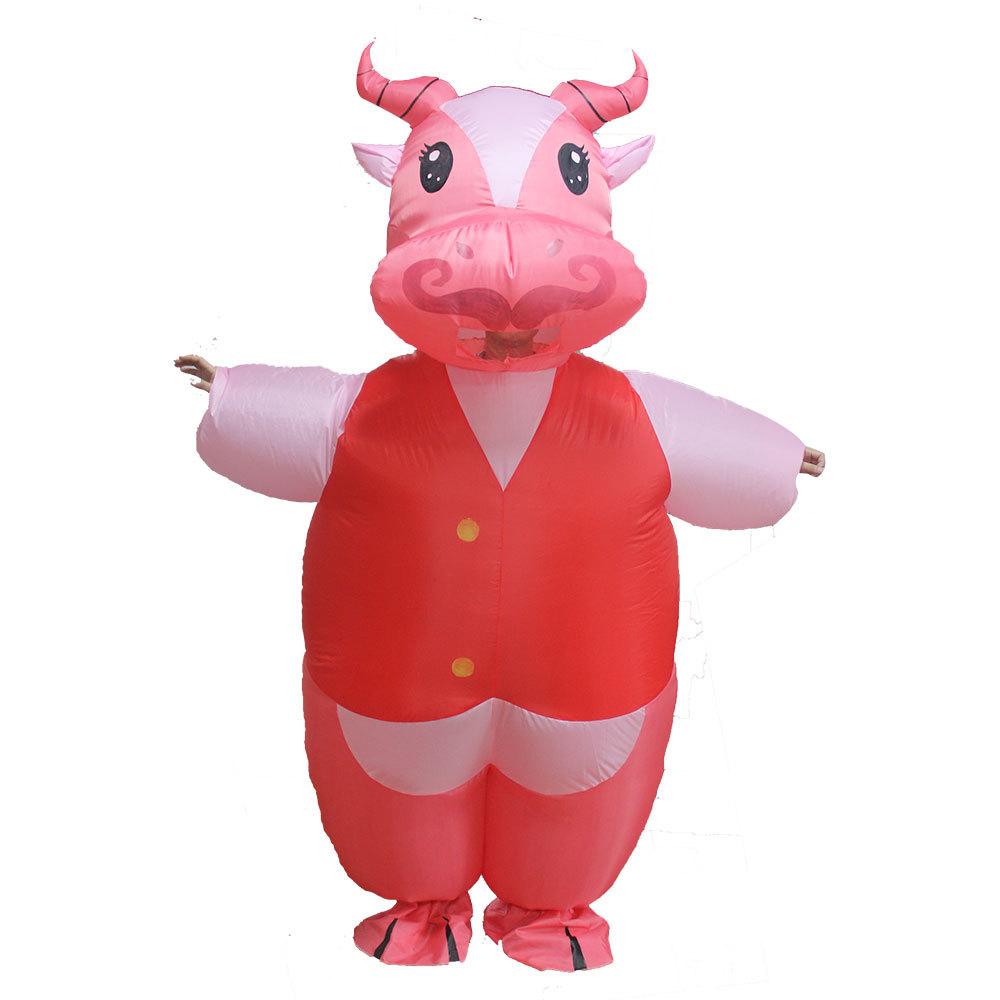 Halloween Pink Salamander Frog Inflatable Costume, Funny Cartoon Full-body Inflatable Suit for Party Performance