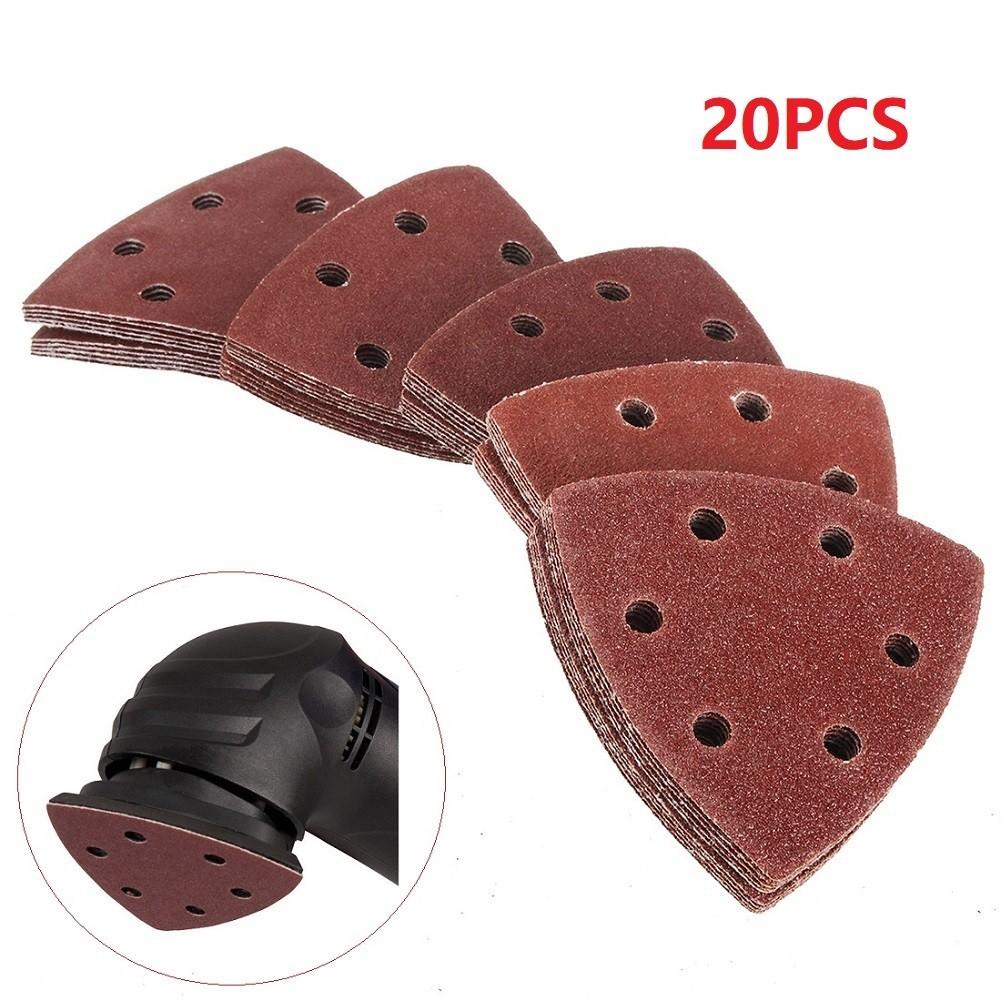 High Quality Abrasive Tools 20pcs Triangular Sanding Discs 90mm (6 Hole)