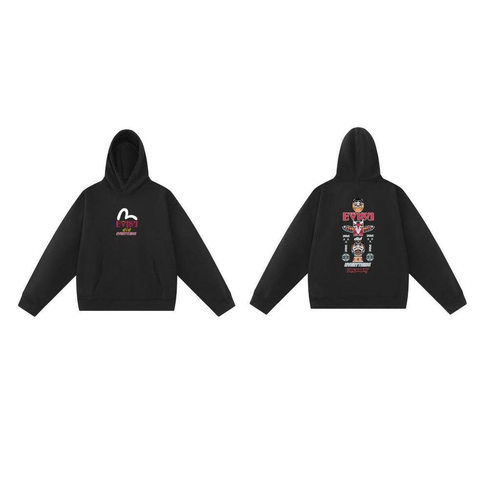 EVISU Fukujin 2025 Spring/Autumn Letter Print Hoodie