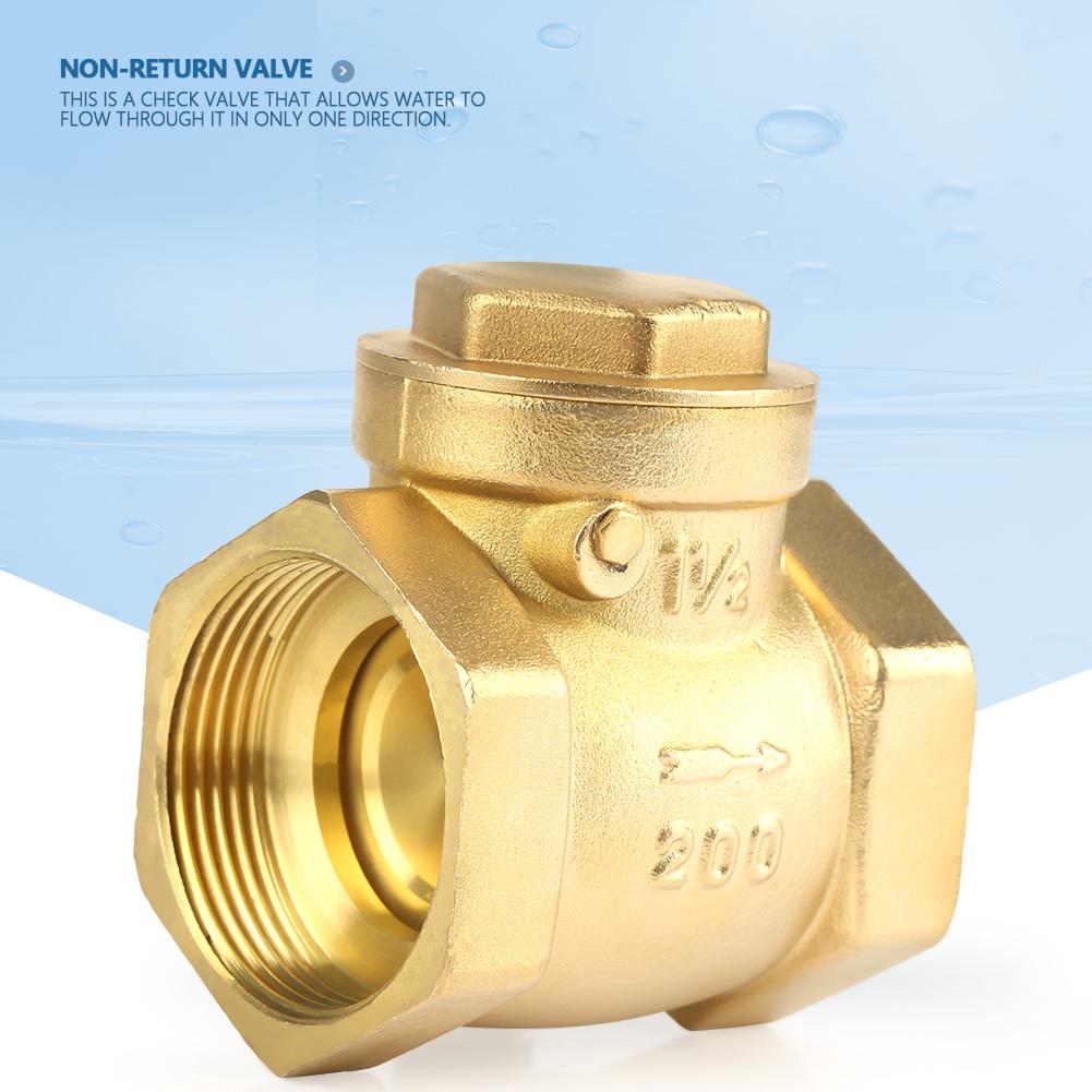DN40 Female Thread Brass NOn Return Swing Check Valve 232PSI Prevent Water Backflow