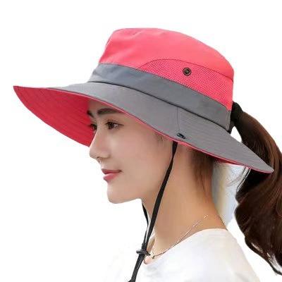 Outdoor Summer Sun Hat for Women Wide Brim Fishing Cap UV Protection Breathable Travel Sunshade
