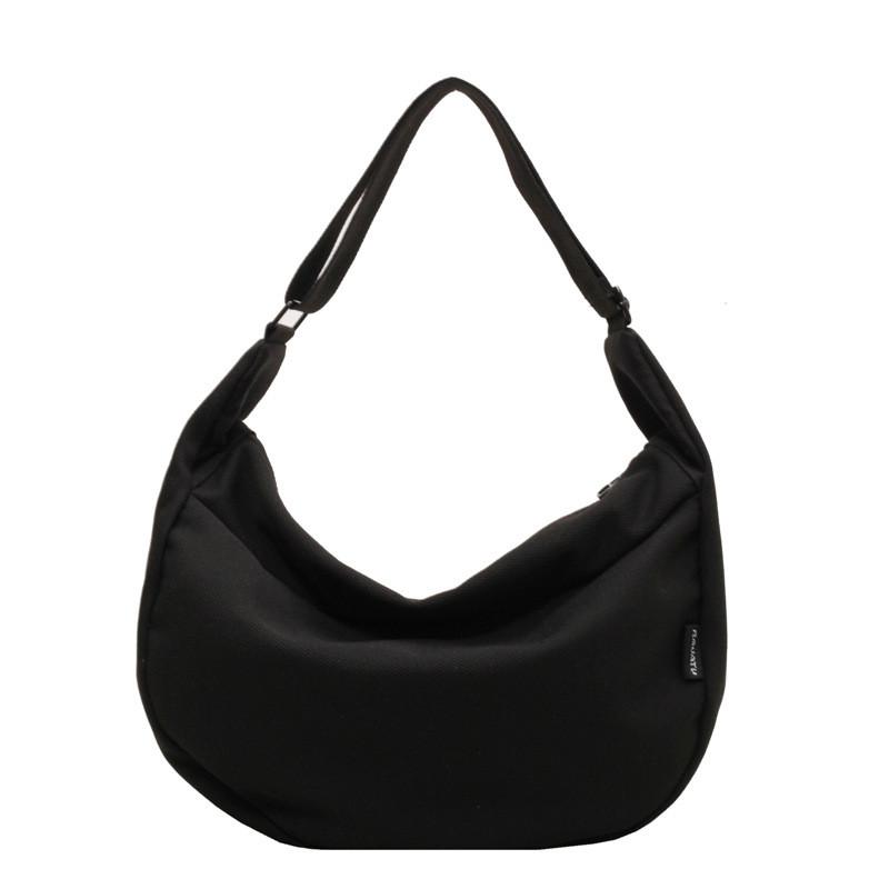 Ielgy Large-Capacity Commuter Niche Design Casual Simple All-Match Texture Canvas One-Shoulder Cross-Body Dumpling Bag