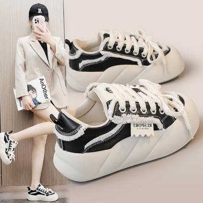 XY-A129 New Women's Shoes  Spring Summer Board Shoes Breathable Platform Heightened Easy Wear Shoes Board Shoes Korean Style Ins Fashion