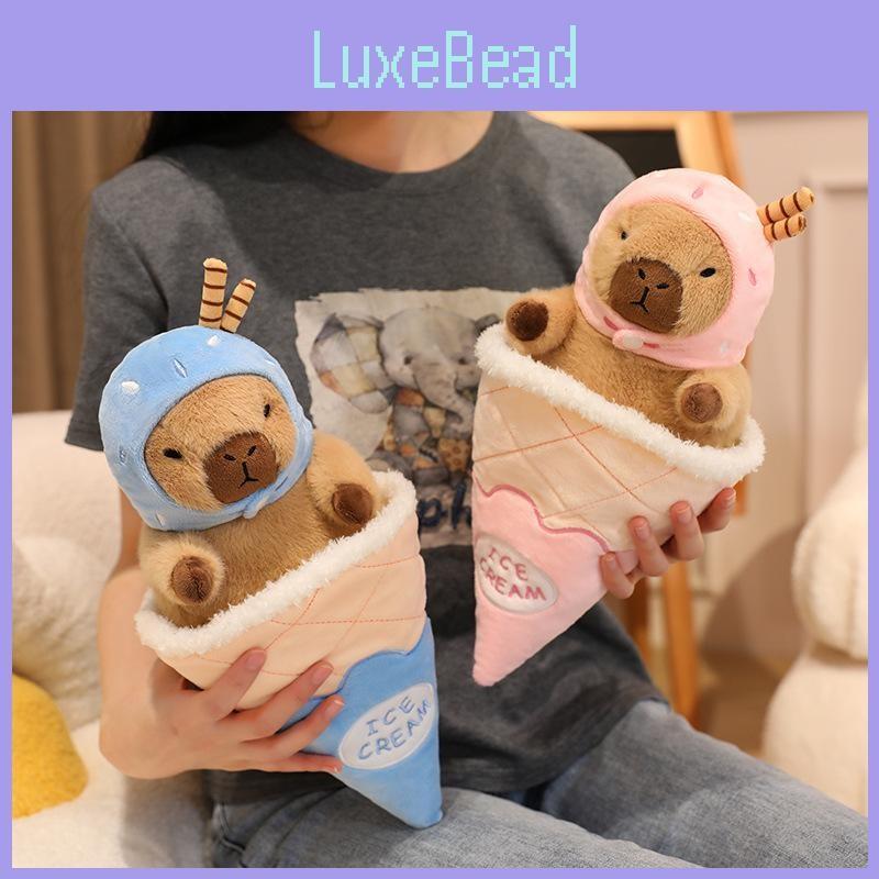 Ice Strawberry Cream Capybara Cute Cartoon Plush Doll Toy Bedroom Decoration