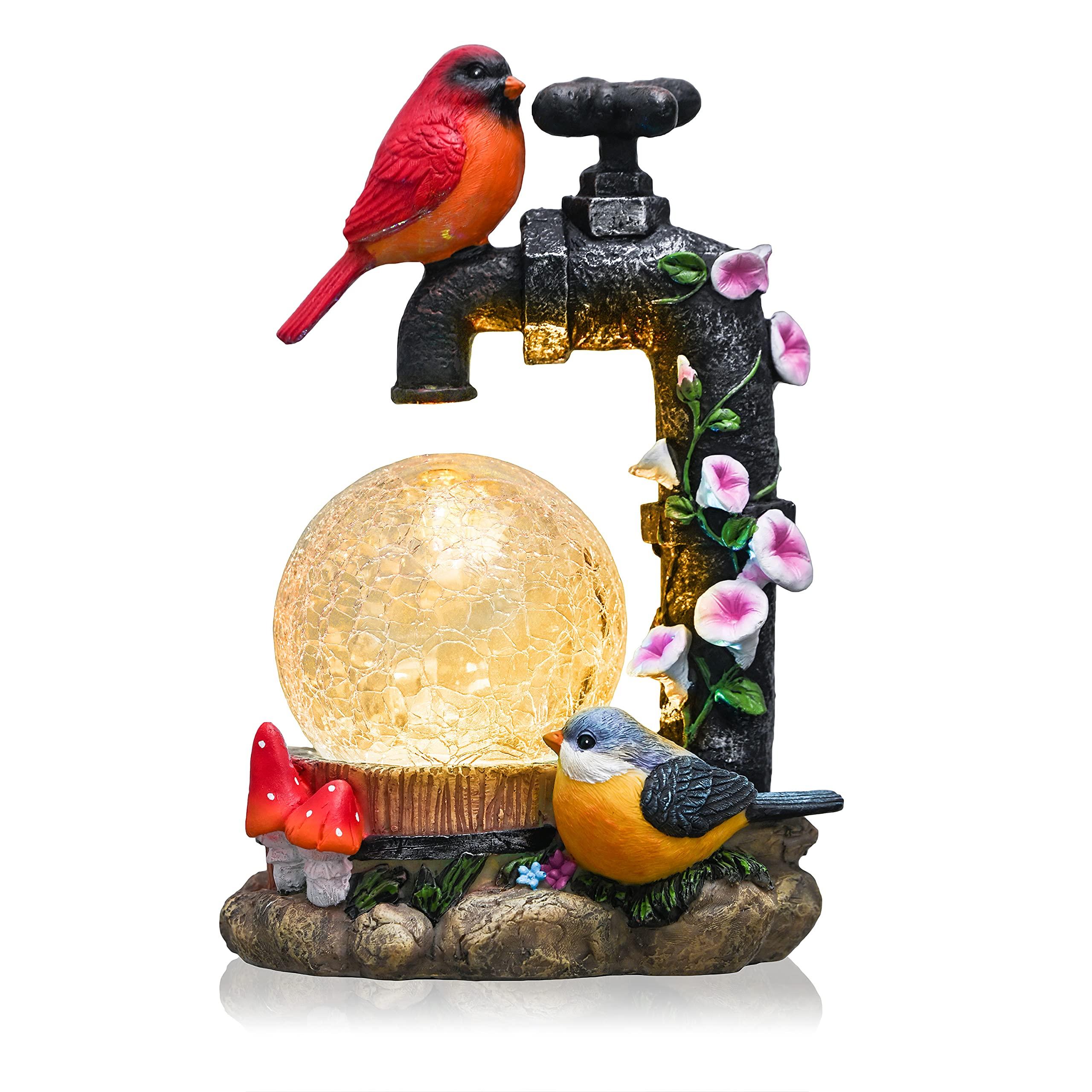 

Valery Madelyn Gardening Ornament, Cute Bird Watering Hole, Garden Light, Outdoor Solar-Powered Animal Ornament, Garden Decoration, Outdoor Decor, Mot