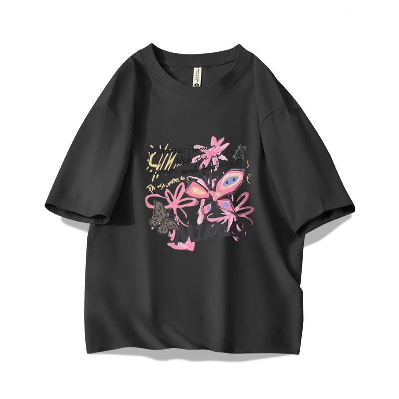 

Women TShirt Red Lip Print Y2K Girls 100 Cotton TShirt Summer Casual Trendy Vintage Oversized Short Sleeve Unisex Tee 4XL