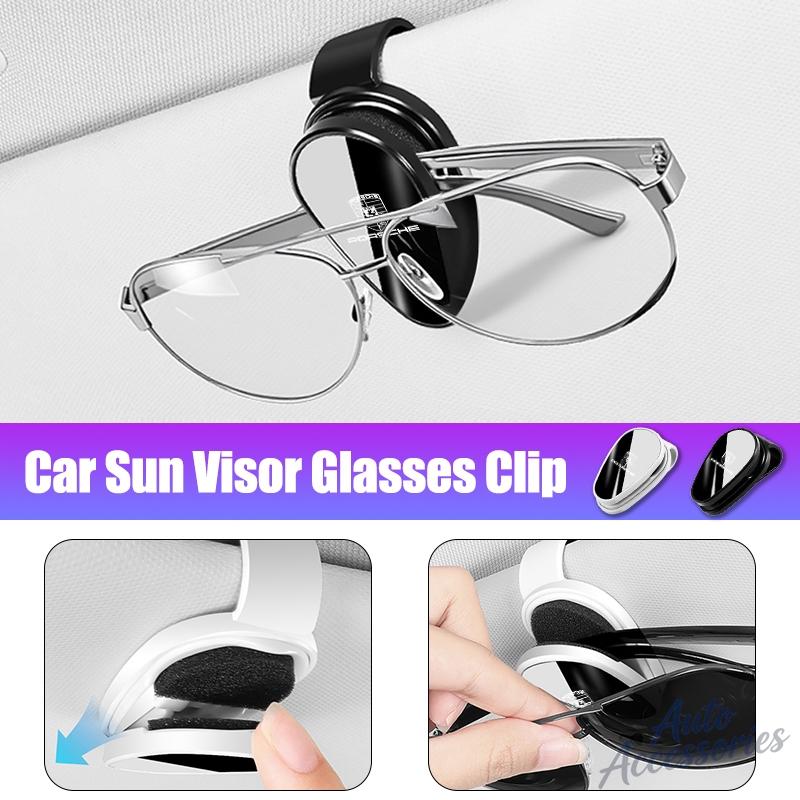 Car Styling Visor Glasses Storage Sunshade Fastener Clip Car Accessories For Porsche 911 718 Cayenne Cayman Macan Taycan Boxster