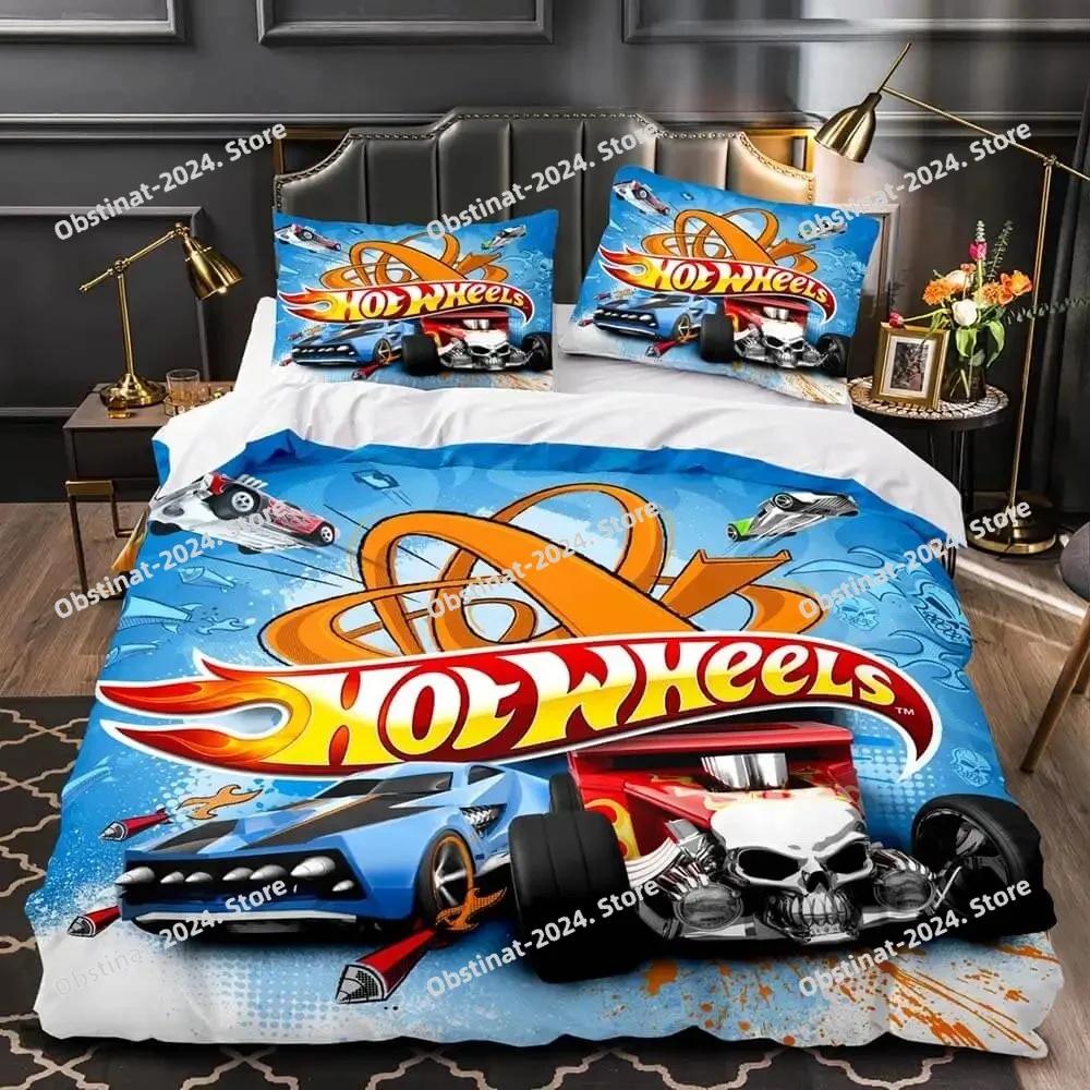 Monster Truck Hot Wheel Povlečení Sada Povlečení s Potiskem s Povlakem na Polštář Potah na Peřinu Měkký Jednolůžko Dvojlůžko Queen Super King Velikost