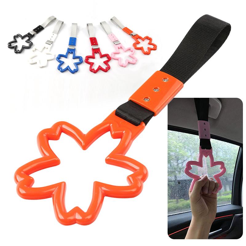 Flower-shaped Plastic Pull Ring Car Handrail Belt Decorative Rear Bumper Warning Ring Subway Train Bus Handle Strap