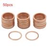 50pc 17mm Inner Dia Copper Crush Washers Flat Car Sealing Gaskets Plate Rings