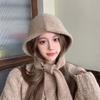 Thicken Warm Korean Ins Hood Scarf Windproof Ear Protection Hat Balaclava Hat  Autumn and Winter