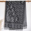 Scarf women's outer with ethnic style imitation cashmere shawl desert seaside travel warm cashew flower scarf thin