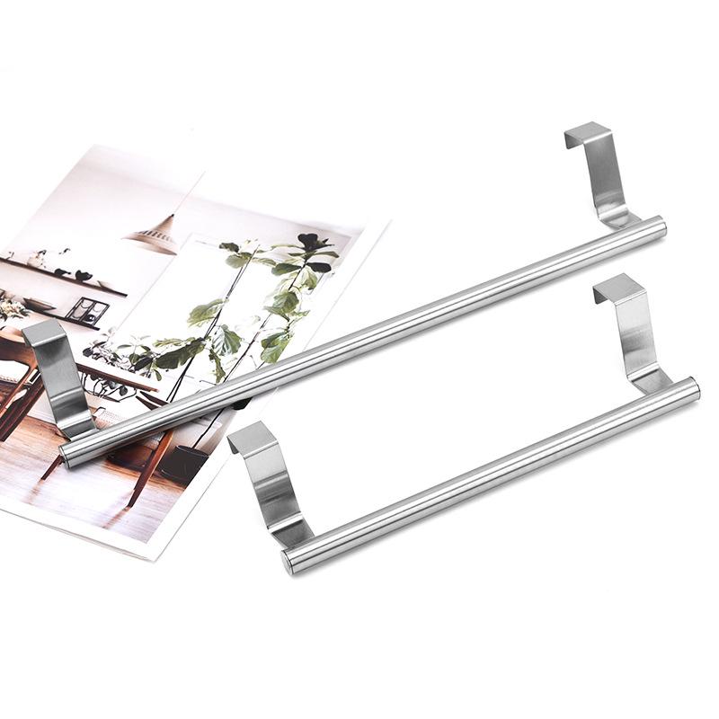 Wall-Mounted No-Drill Towel Rack, Stainless Steel Hanger for Cabinets and Doors