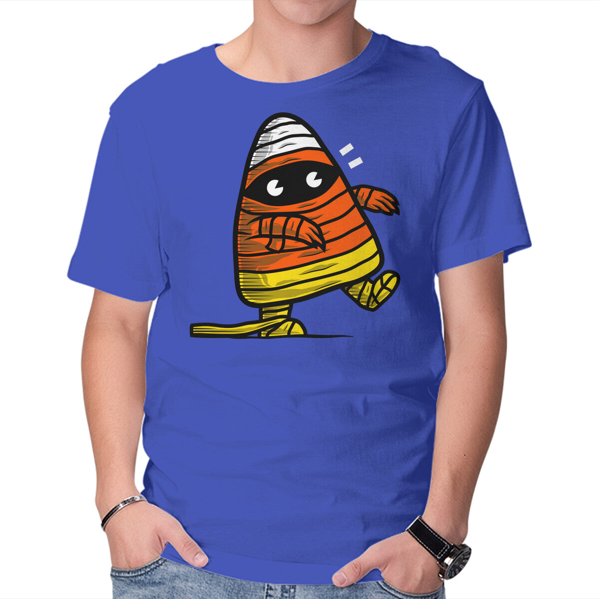 Unisex Crew Neck T-Shirt Candy Corn Mummy Graphic Short Sleeve Casual Tee XS