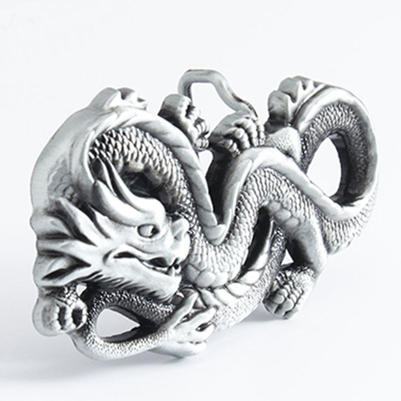 Punk Zinc Alloy Retro Chinese Dragon Belt Buckle for Youth - Casual Fashion Trend