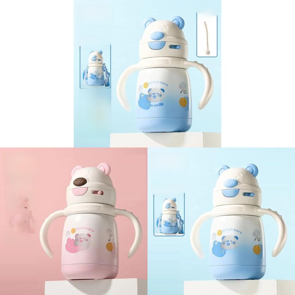 Childrens Insulated Travel Mug With Handle And Straw For School And Outdoor Use