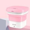 Mini Folding Washing Machine for Socks Underwear Bucket Cleaning (Pink US)