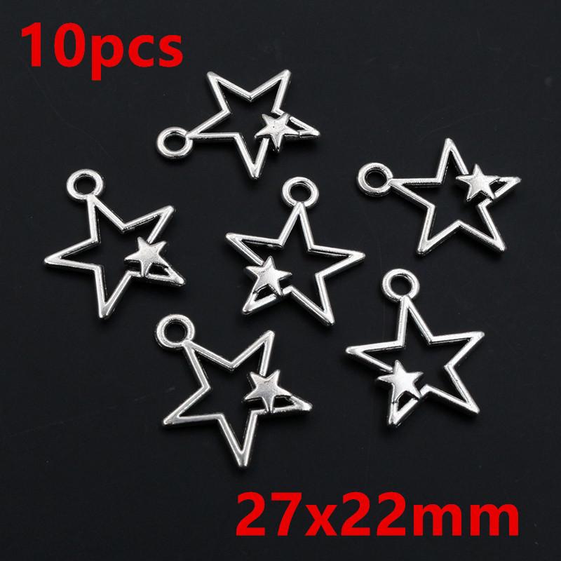 10-50pcs Alloy Metal Star Charms Pendant for Necklace Bracelet Earrings DIY Jewelry Making Accessories Findings Crafts