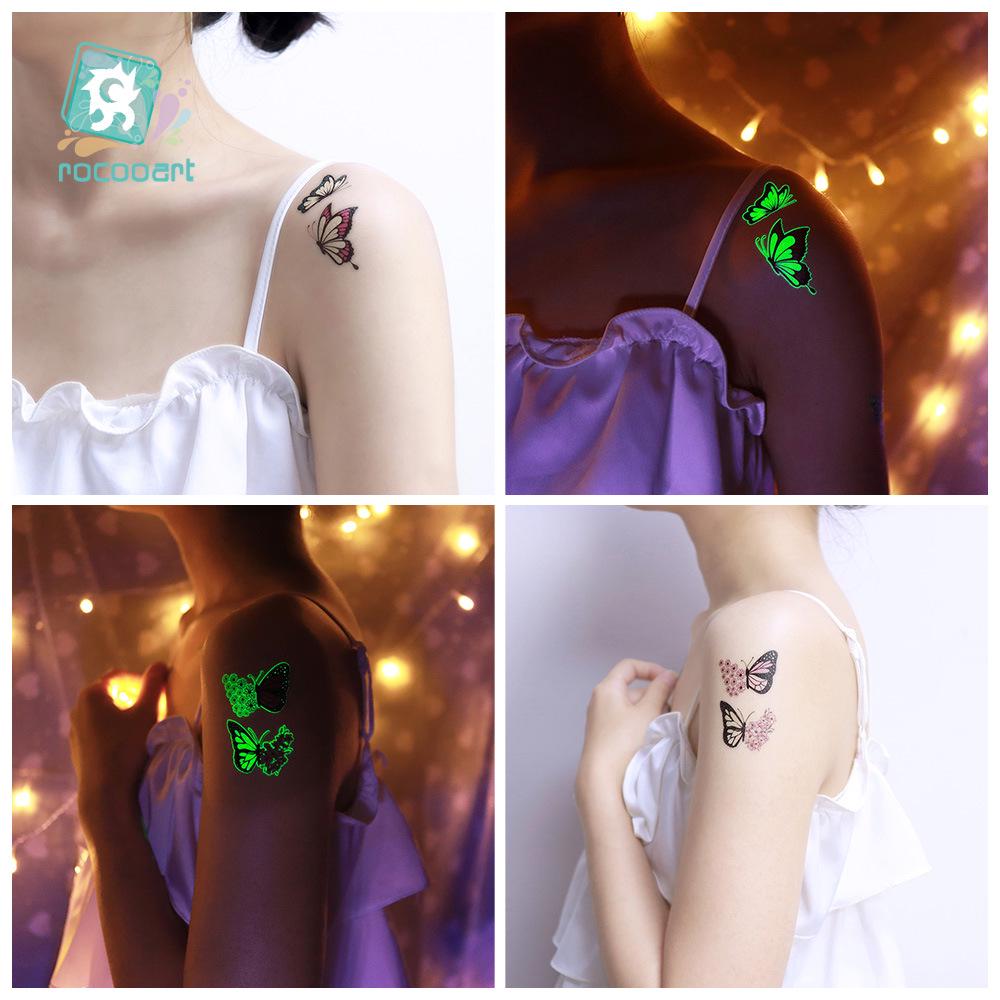 Glow-in-the-Dark Fairy Butterfly Tattoo Stickers for Kids - Waterproof & Fun Design