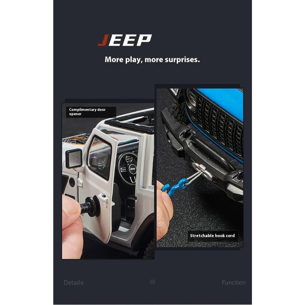 1/18 Jeep Wrangler Rubicon Off Road SUV Alloy Diecast Model Car Desktop Display Collectibles Ornaments Holiday Present for Boys