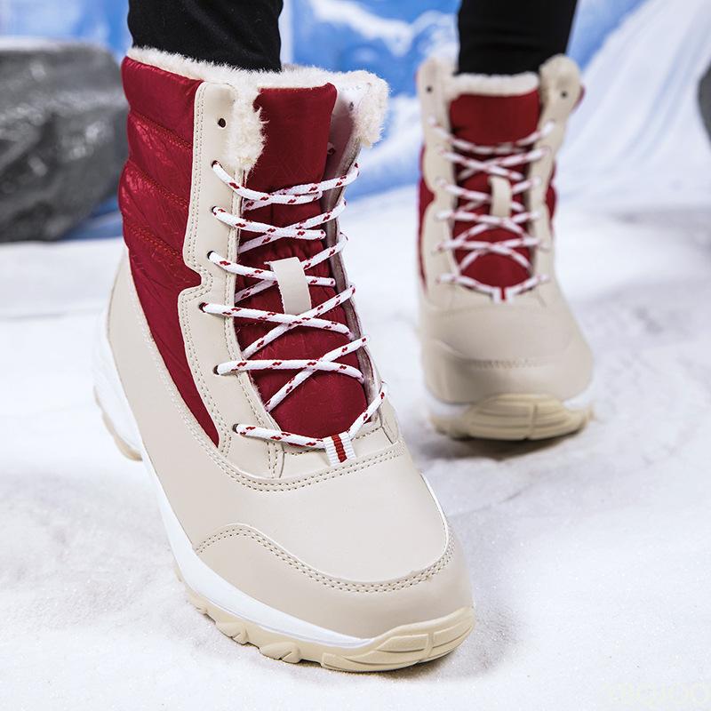 Fashion Lightweight thick soled autumn winter women's shoes simple comfortable high cut daily casual cold resistant warm cotton shoes