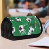 Packing Organizers 1pc Double Layer Flip Pencil Case - Green Football Pattern, Large Capacity, Portable Polyester Pen Storage Bag with Zipper Closure,