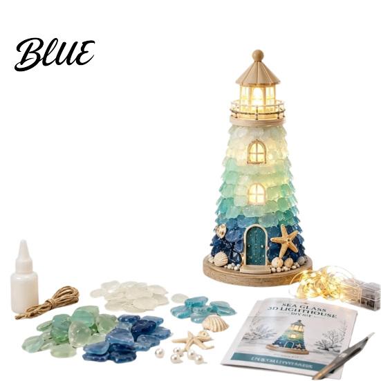 Beach Theme Room Up Unique DIY Kit Glass Lighthouse Decor Sea 3D Light Handmade Gift