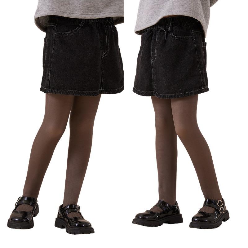 Autumn and winter children's skin socks fleece pantyhose thickened warm girls leggings high elastic integrated pants