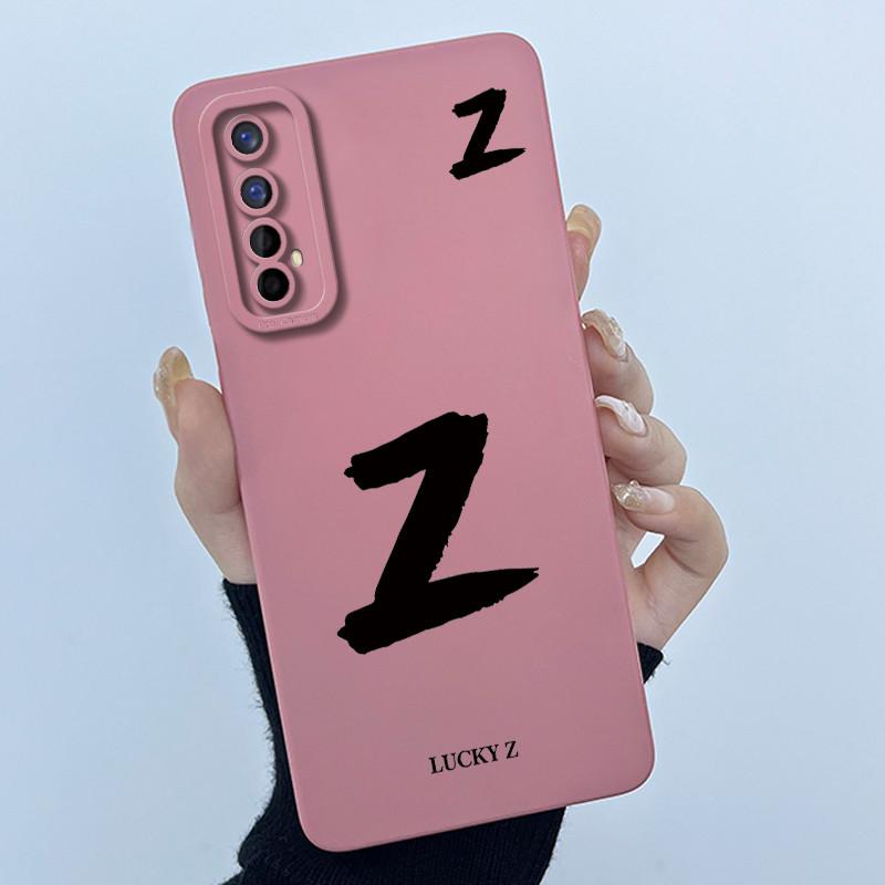 For Realme 7 RMX2155 7 Pro RMX2170 Casing Cover Lucky Initial Letter Soft Silicone Matte Phone Case for Realme7 RMX2151 shell